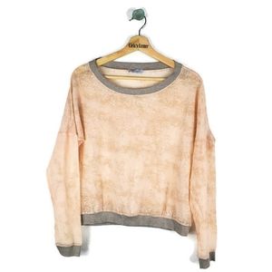 Gran Sasso 100% Silk Long Sleeve Sheer Blouse 42